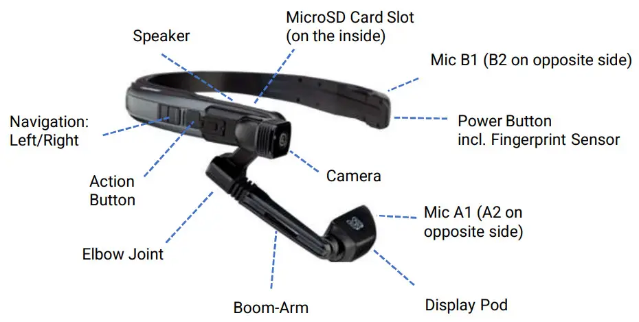 realwear Navigator 500 Ultimate Hands-Free Wearable for Industrial Workers - Front View