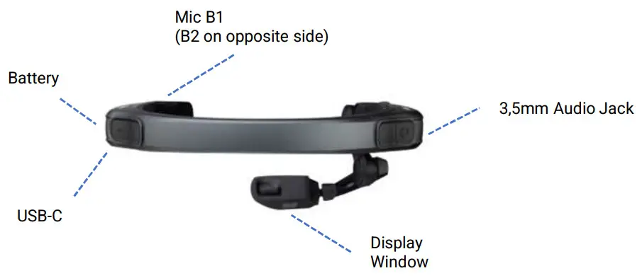 realwear Navigator 500 Ultimate Hands-Free Wearable for Industrial Workers - Rear View