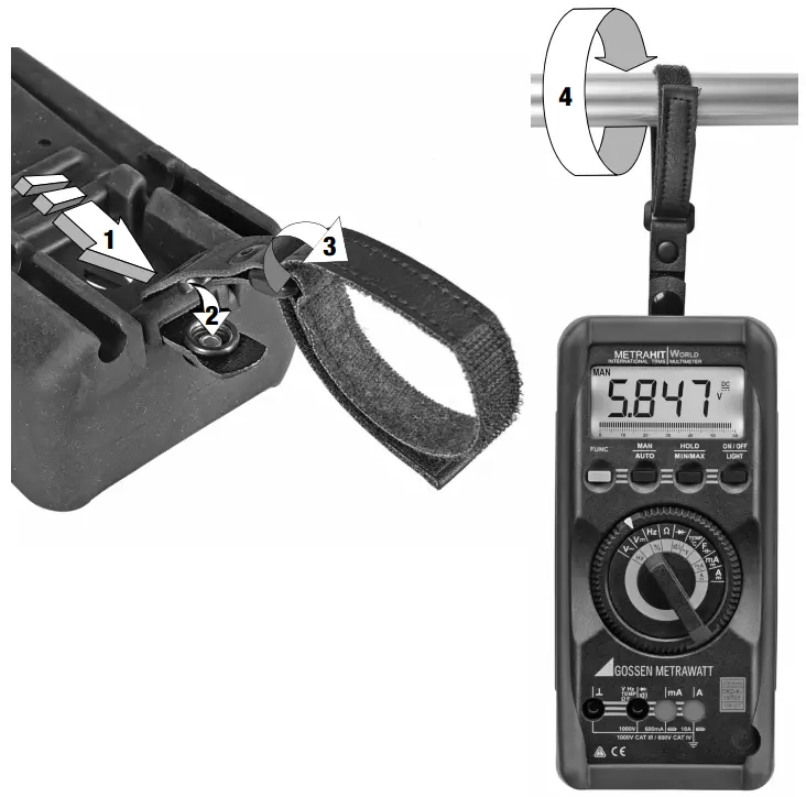 GOSSEN METRAWATT HIT Clip Z117A Magnetic Holder and Belt Strap - Velcro fastener