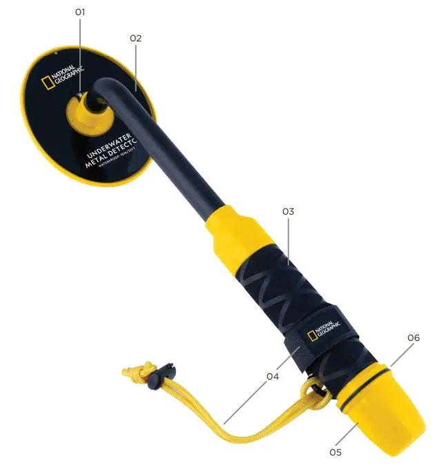 NATIONAL GEOGRAPHIC 80-20010 Underwater Metal Detector - Parts Overview