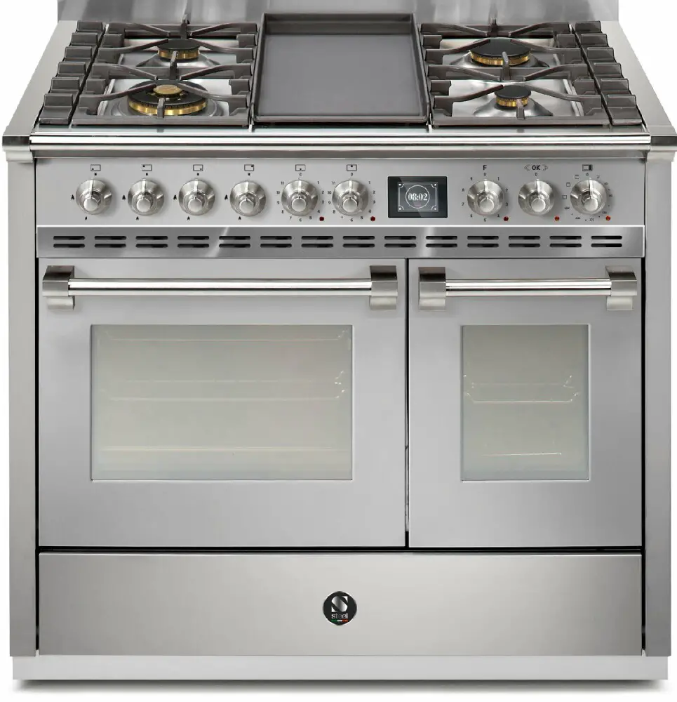 Steel AQ10SF 6W SS O ASCOT 100cm Upright Cooker With 70ltr Combisteam Oven snd 39ltr 4 Function Oven