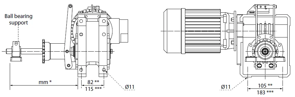 FADINI-FIBO-300 LB - 1-5-HP-Electro-Mechanical-Geared-Motor-Heavy-`1