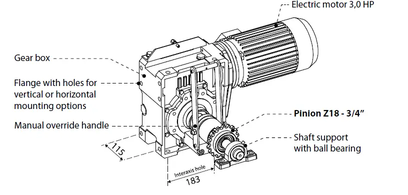 FADINI-FIBO-300 LB - 1-5-HP-Electro-Mechanical-Geared-Motor-Heavy-10
