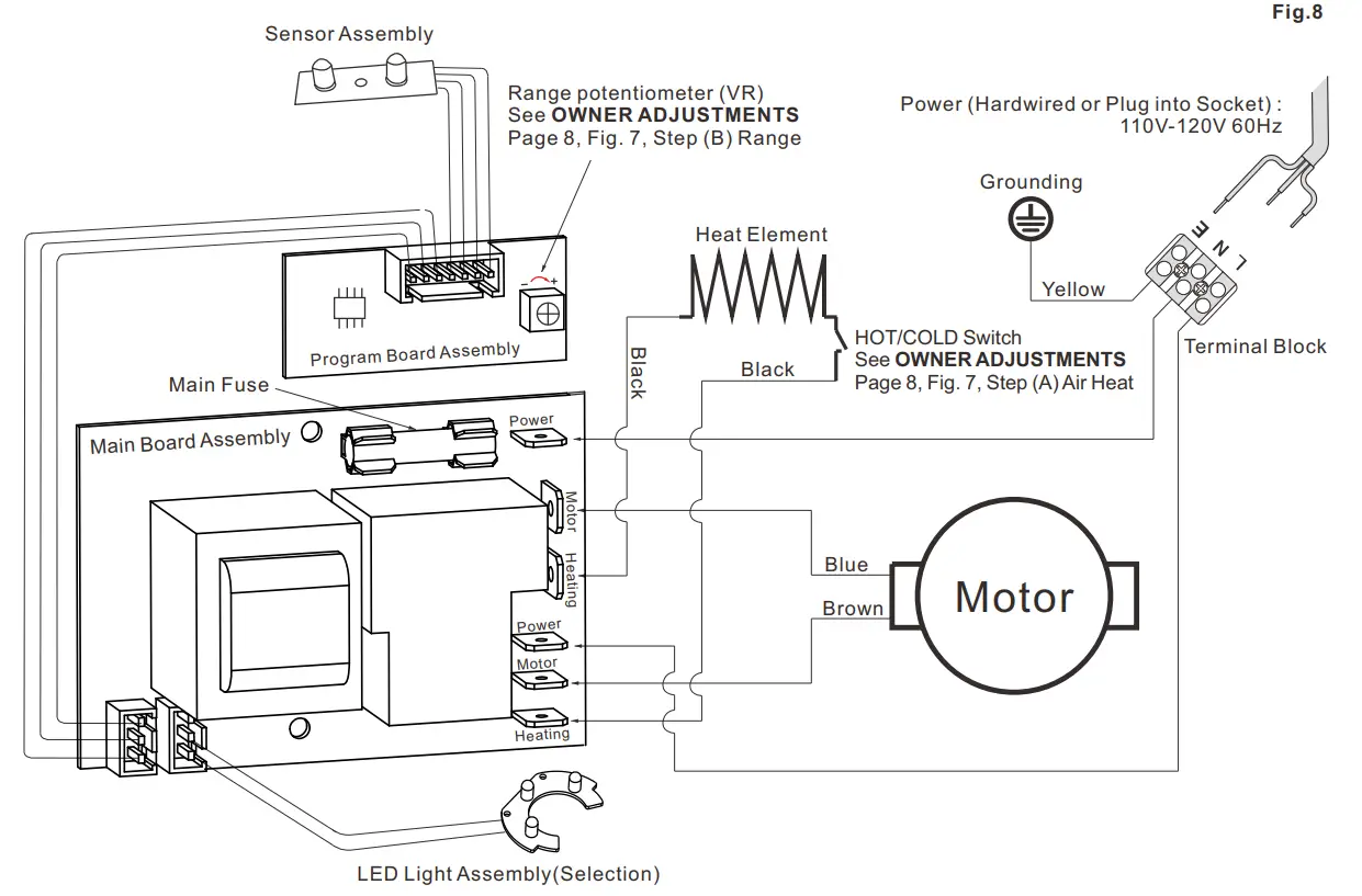 ASi 0192-1-93 TURBO Swift ADA Compliant Hand Dryer - DIAGRAM