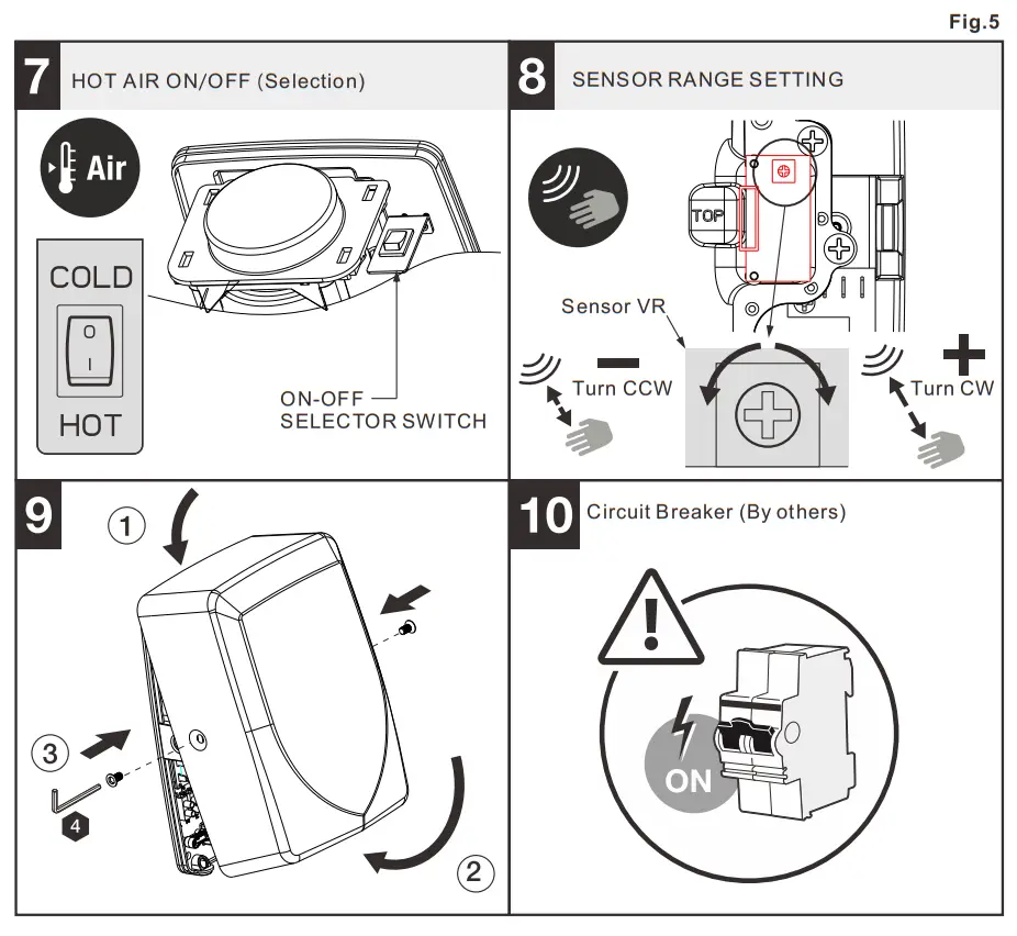ASi 0192-1-93 TURBO Swift ADA Compliant Hand Dryer - INSTALLATION 3