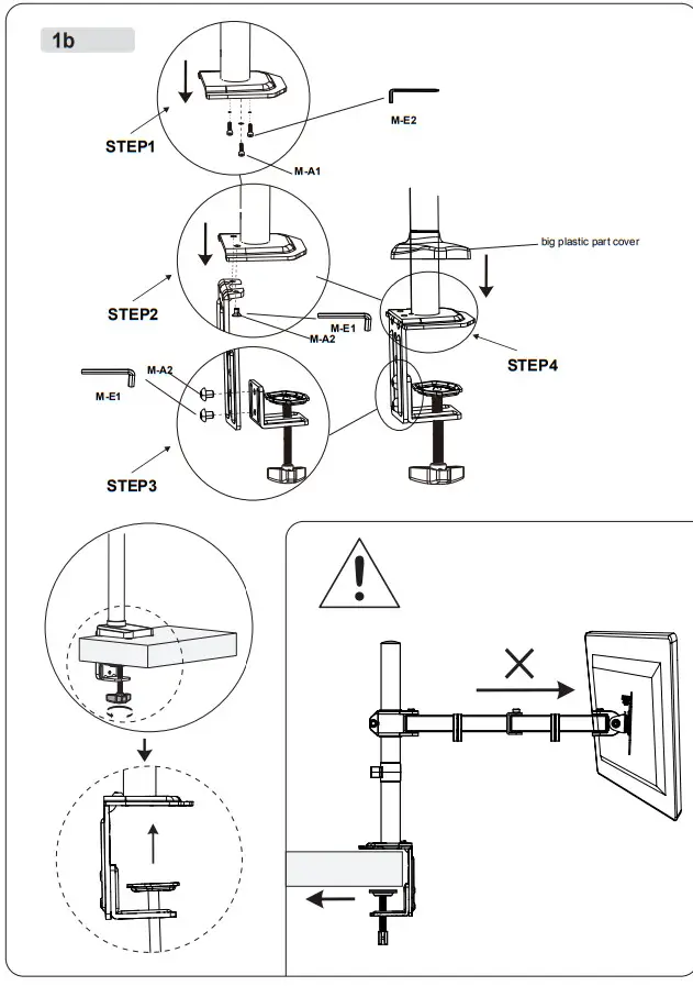 Barkan M142T Full Motion Dual Flat Curved Monitor Desk Mount - Figer 2