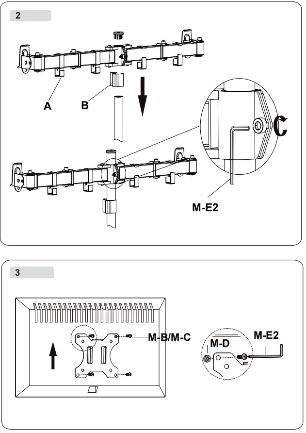 Barkan M142T Full Motion Dual Flat Curved Monitor Desk Mount - Figer 4