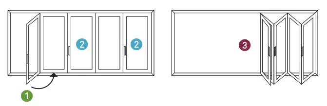 NanaWall WD66 Standard Wood Framed Folding System - Folding Pair
