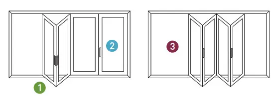 NanaWall WD66 Standard Wood Framed Folding System - Paired Panels