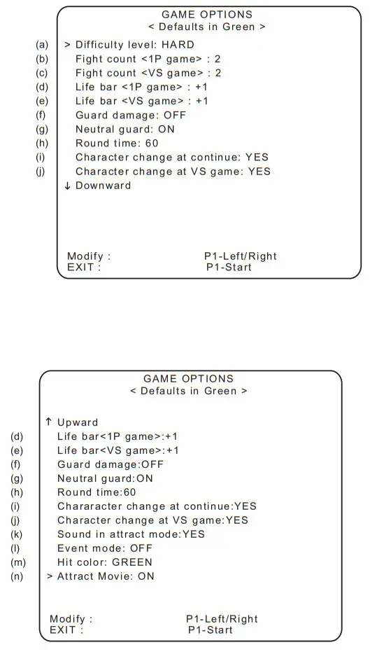 namco Tekken 5 Game PCB Kit - Game Options