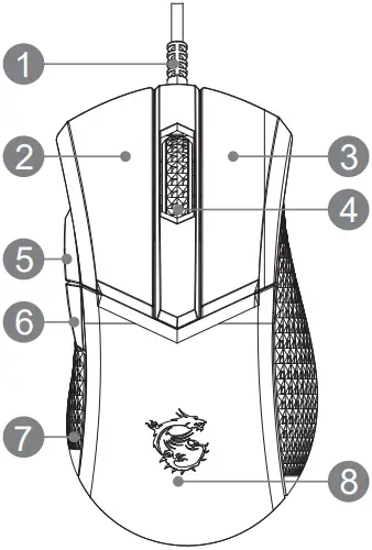 msi 8ZB6 Clutch GM51 Lightweight Wireless Mouse A1