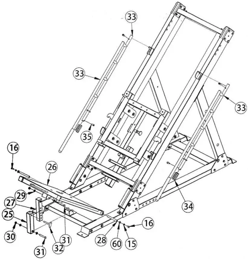 FORCE F MLPHS V2 Monster Ultimate Leg Press Hack Squat Combo - ASSEMBLY DRAWING 11