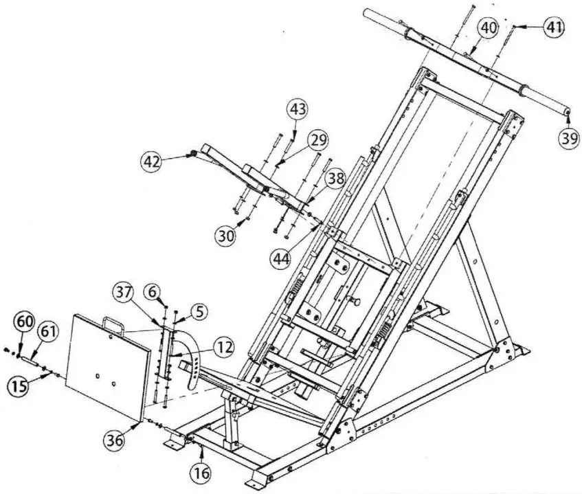 FORCE F MLPHS V2 Monster Ultimate Leg Press Hack Squat Combo - ASSEMBLY DRAWING 17
