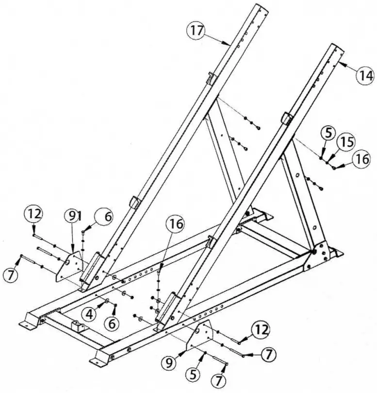 FORCE F MLPHS V2 Monster Ultimate Leg Press Hack Squat Combo - ASSEMBLY DRAWING 2