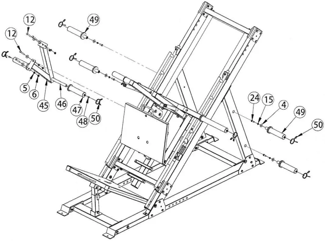 FORCE F MLPHS V2 Monster Ultimate Leg Press Hack Squat Combo - ASSEMBLY DRAWING 25