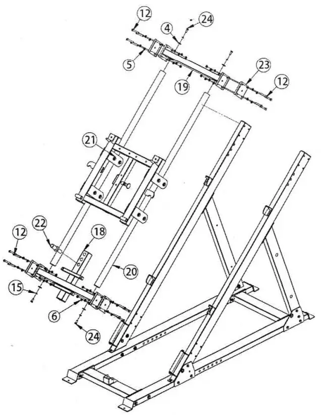 FORCE F MLPHS V2 Monster Ultimate Leg Press Hack Squat Combo - ASSEMBLY DRAWING 5