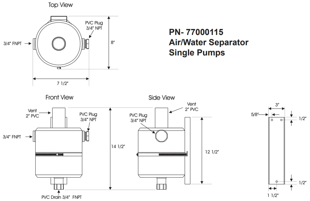 midmark CV3 Classic Series Wet Ring Vacuum - Plumbing