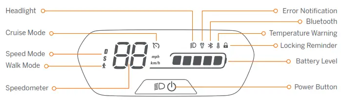 ninebot 051401U Electric Kickscooter - Power Button