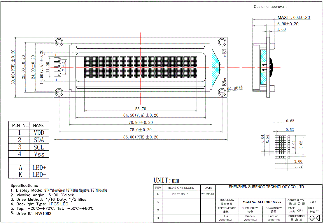 Surenoo-SL-1602P-Series-LCD-Module-6