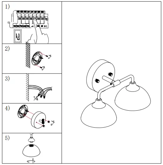 WINGBO-WBWL-GL0-BK 2-Light-Vanity-Wall-Light-fig-1