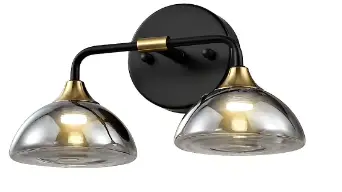 WINGBO-WBWL-GL0-BK 2-Light-Vanity-Wall-Light-product