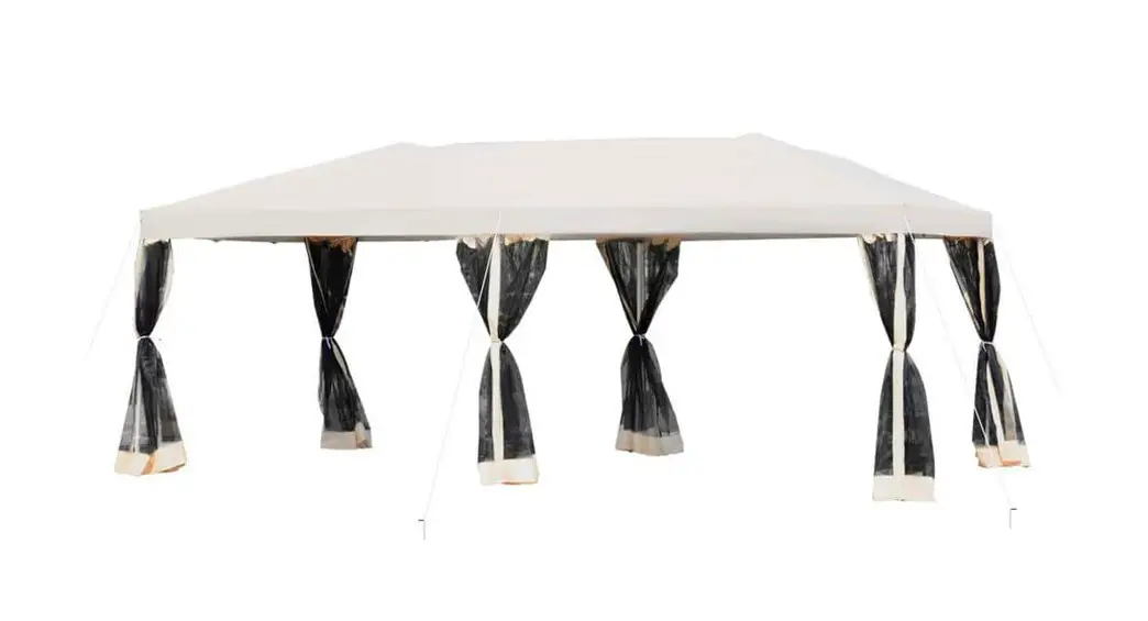 Outsunny 840-012 Beige Pop Up Party Tent Gazebo Wedding Canopy Instruction Manual