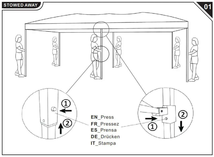 Outsunny 840 012 Beige Pop Up Party Tent Gazebo Wedding Canopy - Product Overview 6