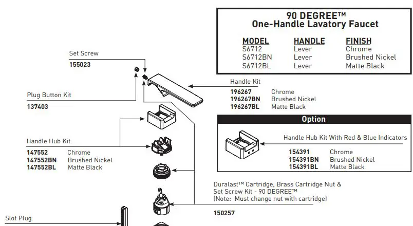 MOEN S6712 90 Degree One-Handle Lavatory Faucet-FIG1