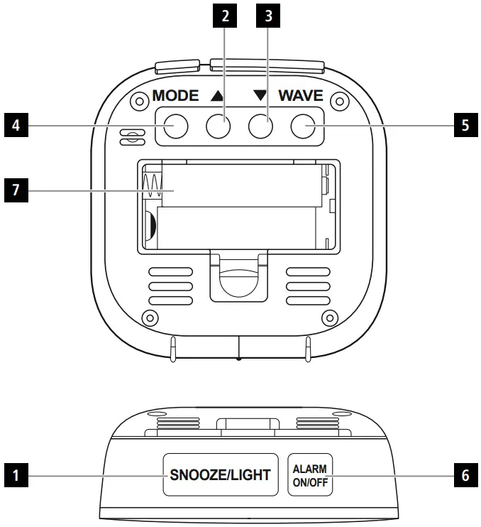 hama 00186372 RC 45 Radio Controlled Alarm Clock - Description