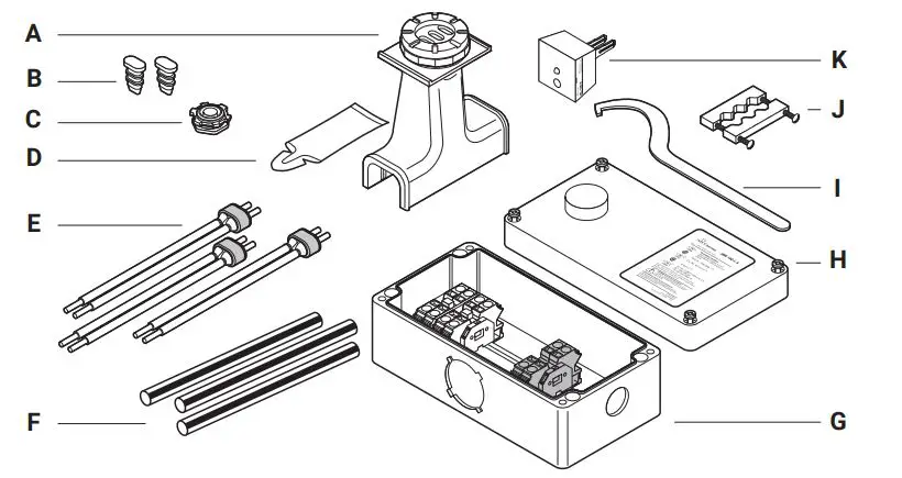 nVent RAYCHEM JBM-100-L-A Multi Entry Connection Kit - OPTIONAL MATERIALS