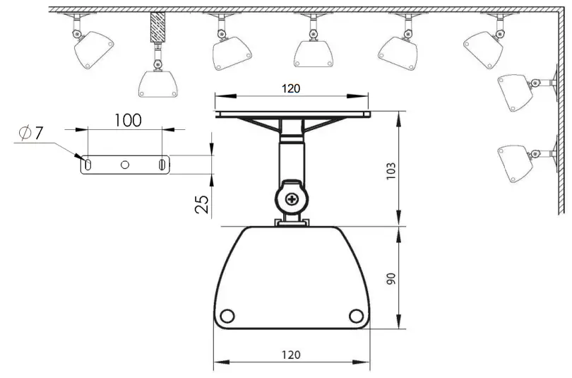 HEATSTRIP THY2200 High Intensity Electric Radiant Infrared Overheat Heater - Standard mounting