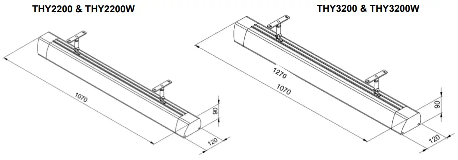 HEATSTRIP THY2200 High Intensity Electric Radiant Infrared Overheat Heater - THY2200W