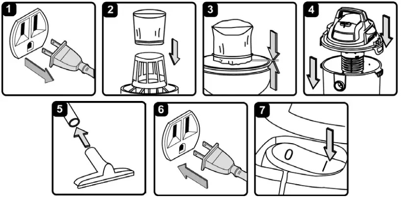 ARMORALL VOM205P 0901 Portable Wall Mountable Vacuum Cleaner - DRY VACUUM OPERATION