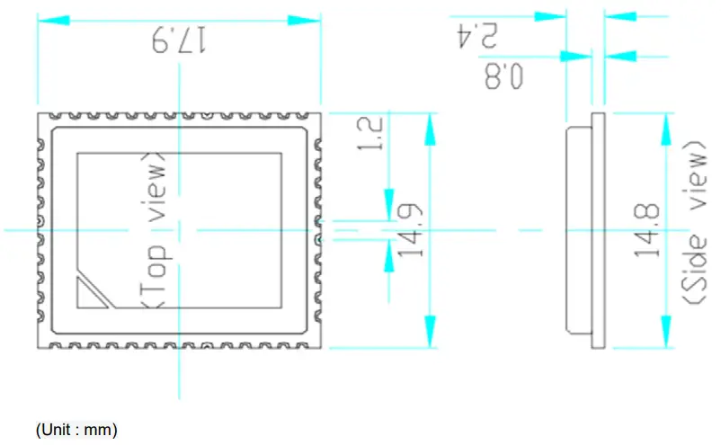 eWBM eLR 900H OEM Integrator LoRa Module - Module Dimension