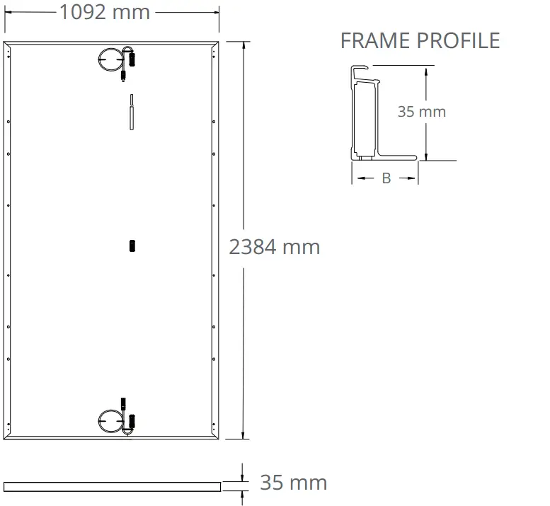 SUNPOWER SPR P5 545 UPP Performance 5 UPP BF Solar Panel - FRAME PROFILE