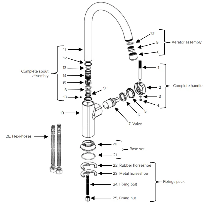 CDA-TCC5-Single-Lever-Mixer-Tap-with-Swan-Neck-fig 1