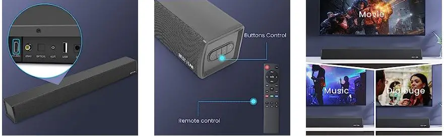 BESTISAN S7020HP Wired and Wireless Stereo Speakers Soundbar-fig-5