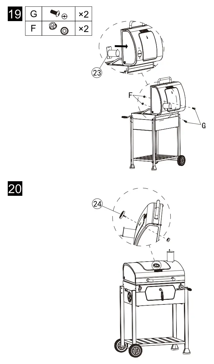 Royal Gourmet CD1824EN 24-Inch Charcoal Grill - assembly 10
