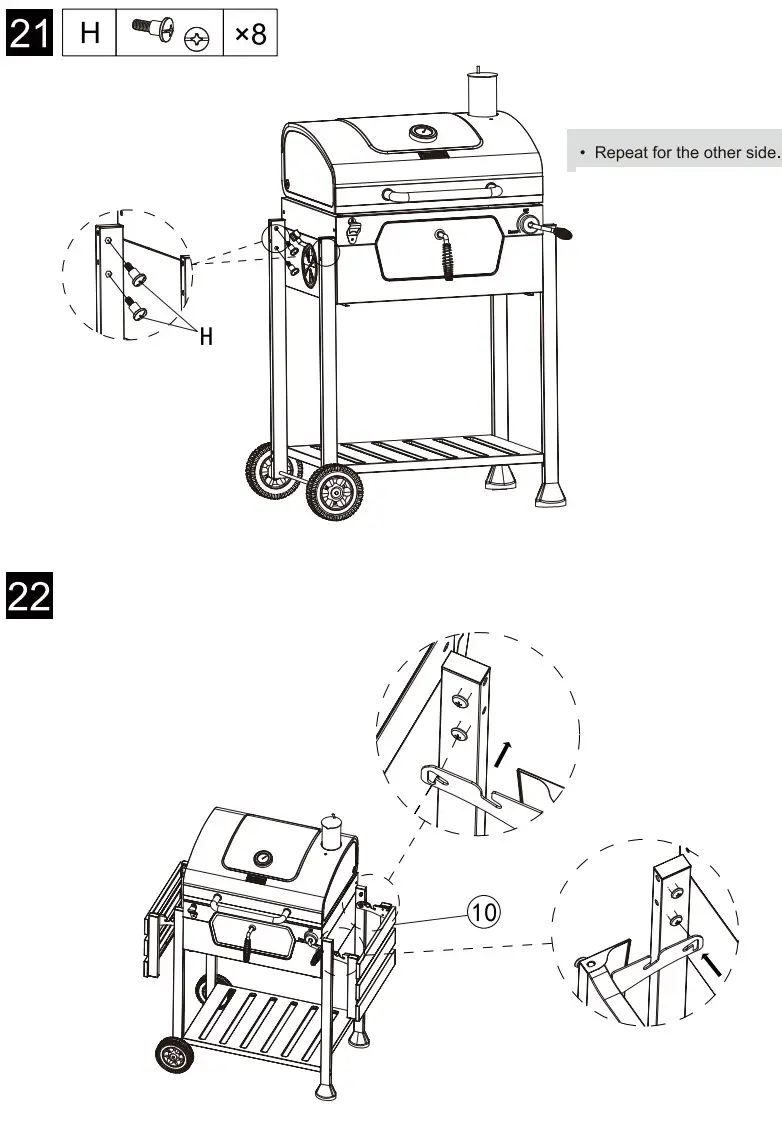 Royal Gourmet CD1824EN 24-Inch Charcoal Grill - assembly 11