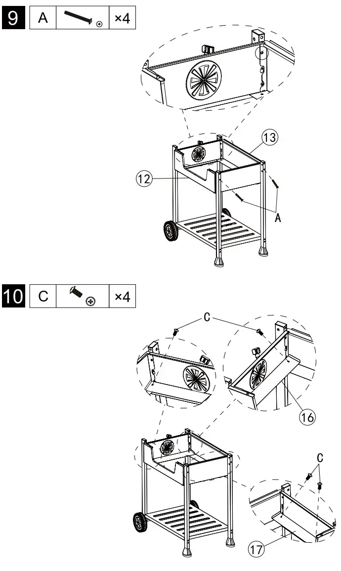 Royal Gourmet CD1824EN 24-Inch Charcoal Grill - assembly 5