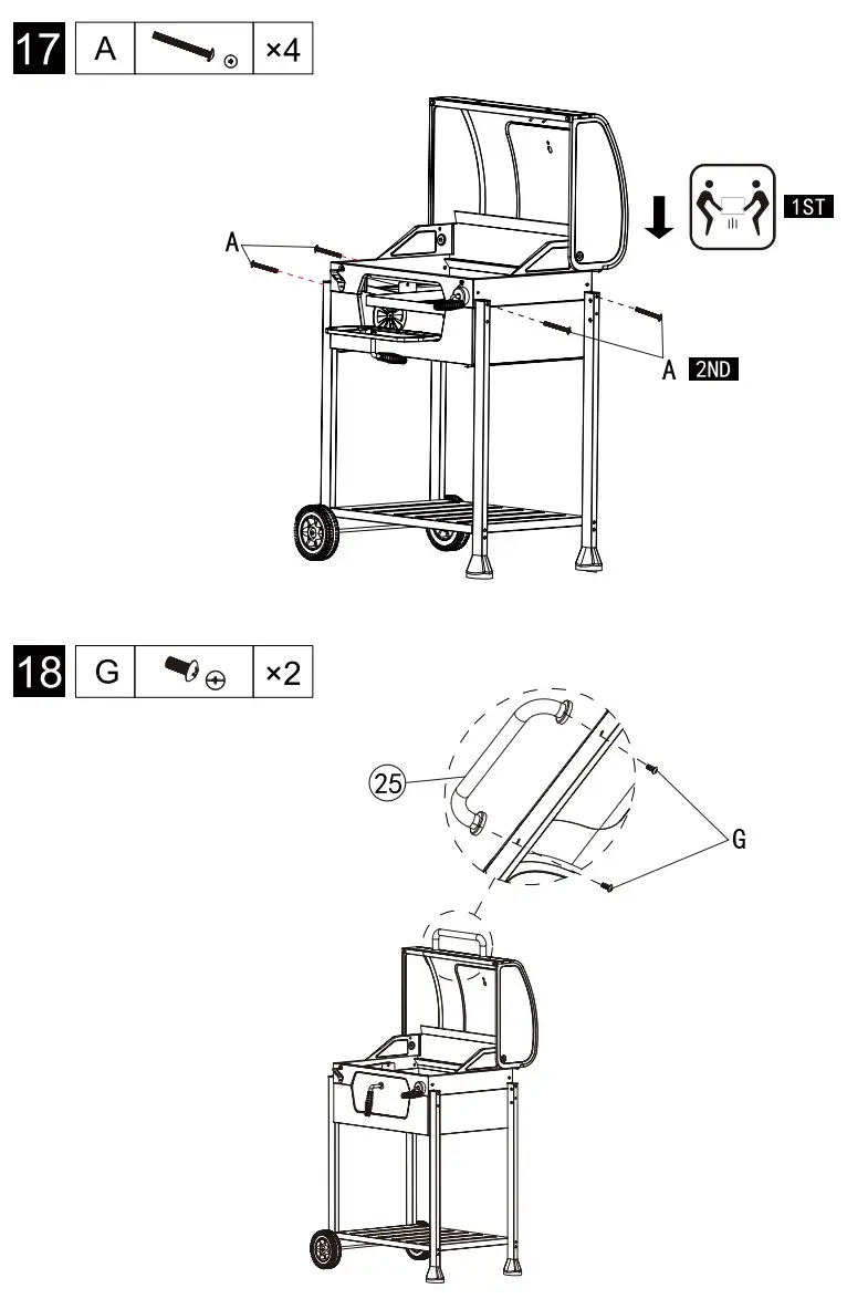 Royal Gourmet CD1824EN 24-Inch Charcoal Grill - assembly 9
