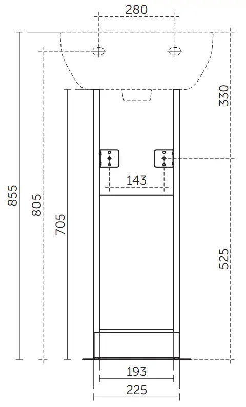 Ideal Standard i.life A 23cm Pedestal Matt White Washbasin Unit - Wall-mounted