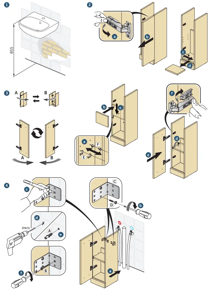 Ideal Standard i.life A 23cm Pedestal Matt White Washbasin Unit - fig 1