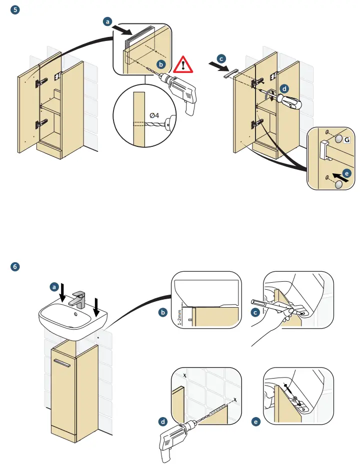 Ideal Standard i.life A 23cm Pedestal Matt White Washbasin Unit - fig 2
