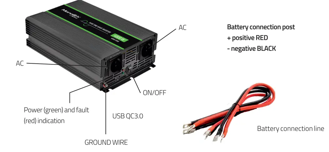 QOLTEC 51932 Pure Sine Wave Monolith - battery 3