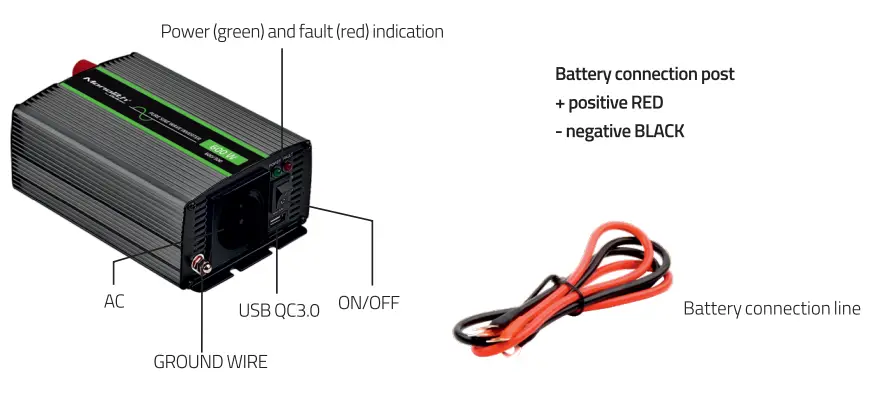QOLTEC 51932 Pure Sine Wave Monolith - battery