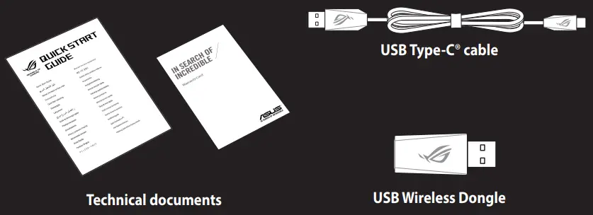 ASUS E21528 ROG RAIKIRI Pro Wireless Gaming Controller - Packeg Content