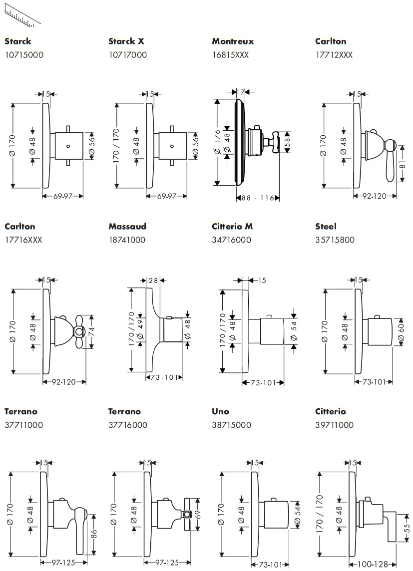 hansgrohe AXOR CARLTON Highflow Thermostat - Assembly 6