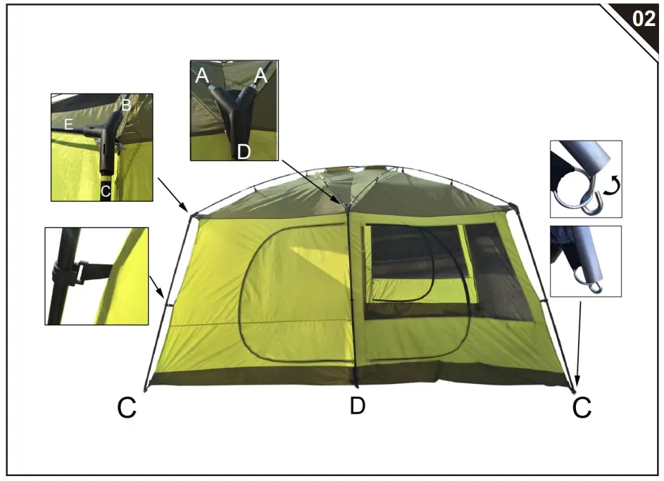 Outsunny A20 052 8 Man Camping Tent - Parts 3