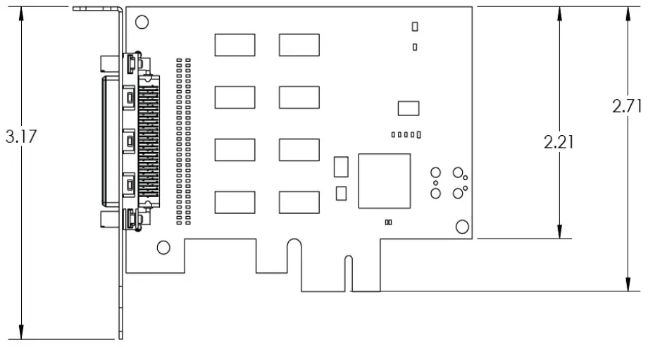 SEALEVEL COMM 8 PCIe 7803e Serial Interface Card - Mechanical Drawing